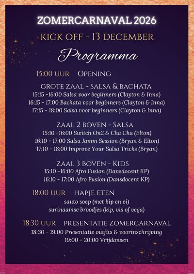 Open dag - Kick Off Zomercarnaval 2026: Salsa Beats te Spijkenisse