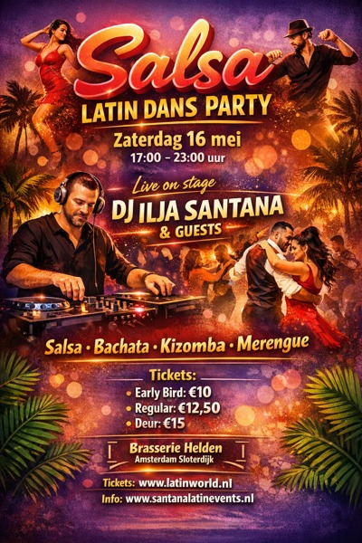 Salsa Latin Dance Party: Santana Latin Events te Amsterdam