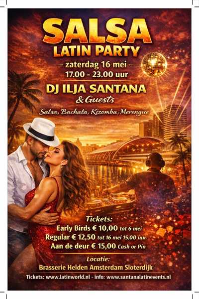 Salsa Latin Dance Party: Santana Latin Events te Amsterdam