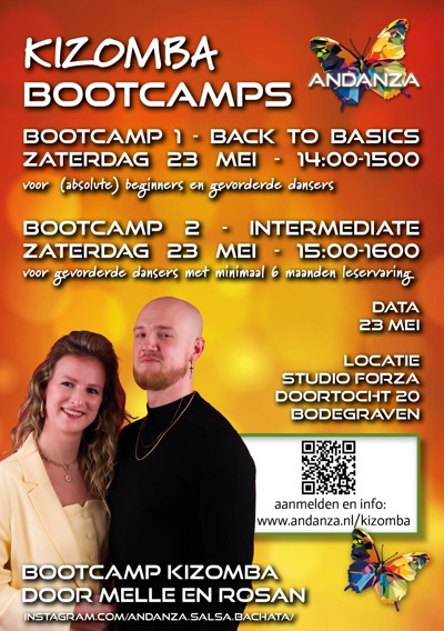 Kizomba bootcamps - Melle & Rosan - back to basics en intermediate: Andanza Salsa & Bachata te Bodegraven