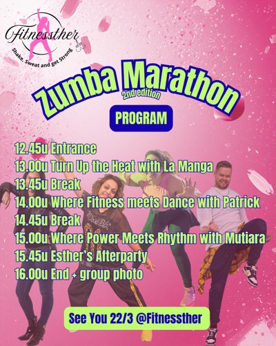 Zumba Marathon 2nd edition: Fitnessther te Almere