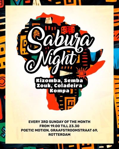 SABURA SOCIAL NIGHT | Kizomba, Semba, Zouk & Kompa: Sabura Night te Rotterdam