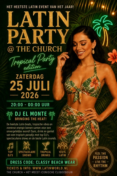 Latin Party @The Church - Tropical Party Edition: Dj El Monte - El Monte Events te Den Haag